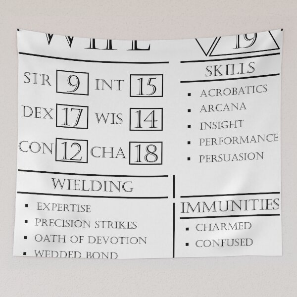 Item preview, Wife Stats - Character Sheet - Black designed and sold by EchoTheBard.