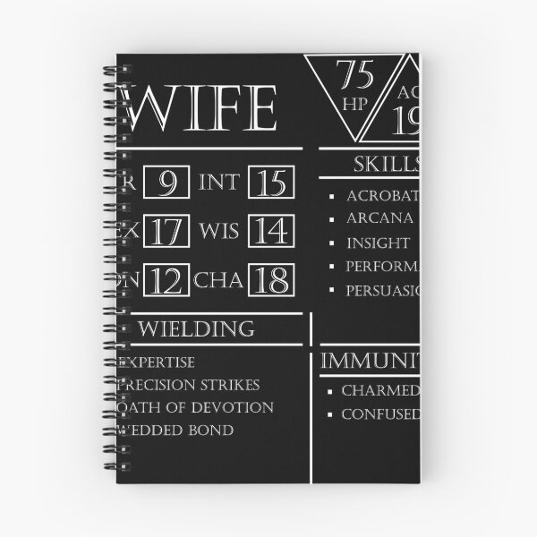Item preview, Wife Stats - Character Sheet - White designed and sold by EchoTheBard.