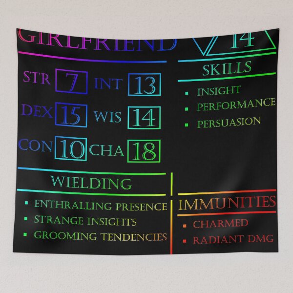 Item preview, Girlfriend Stats - Character Sheet - Rainbow designed and sold by EchoTheBard.