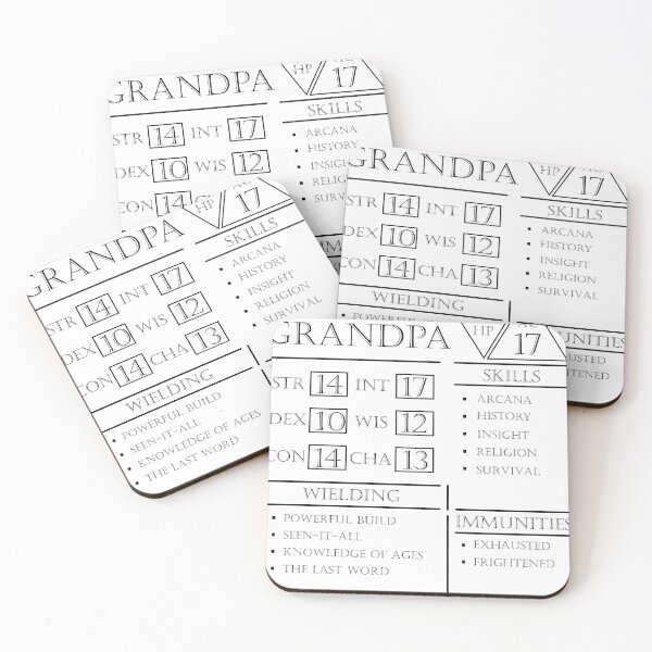 Item preview, Grandpa Stats - Character Sheet - Black designed and sold by EchoTheBard.