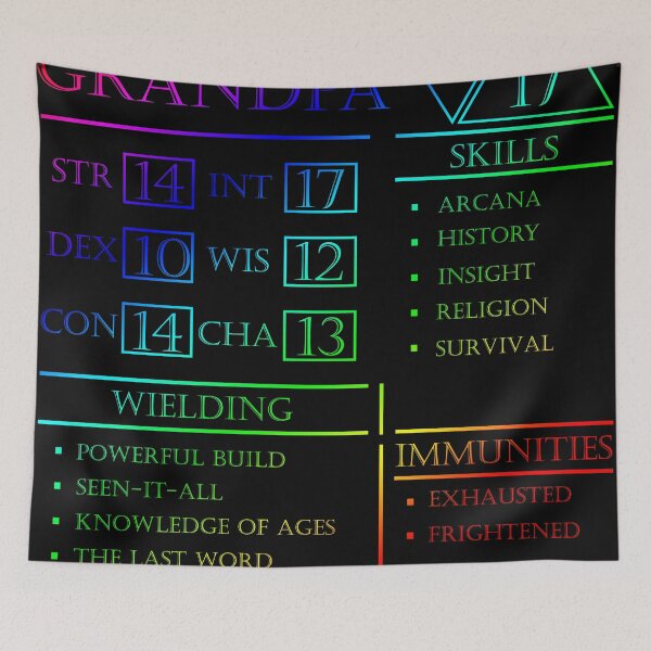 Item preview, Grandpa Stats - Character Sheet - Rainbow designed and sold by EchoTheBard.
