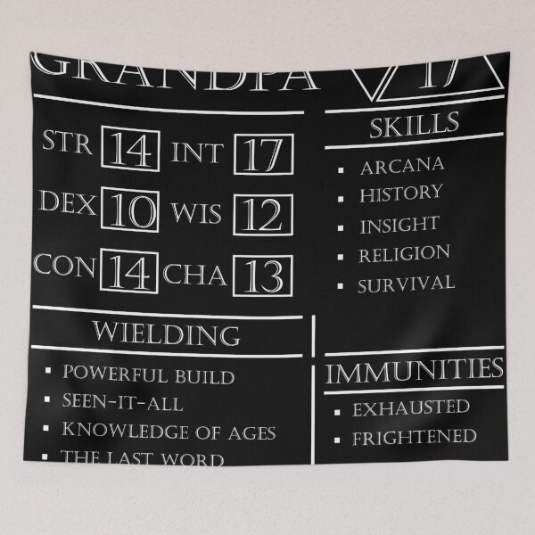 Item preview, Grandpa Stats - Character Sheet - White designed and sold by EchoTheBard.