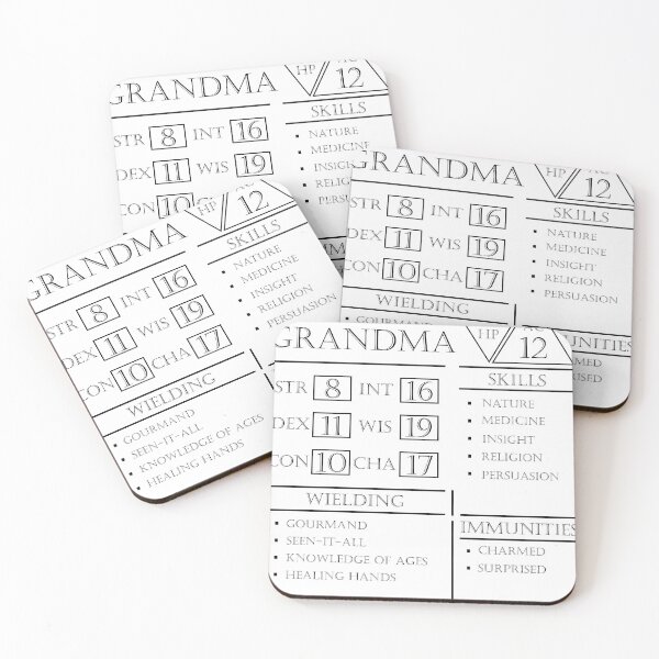 Item preview, Grandma Stats - Character Sheet - Black designed and sold by EchoTheBard.