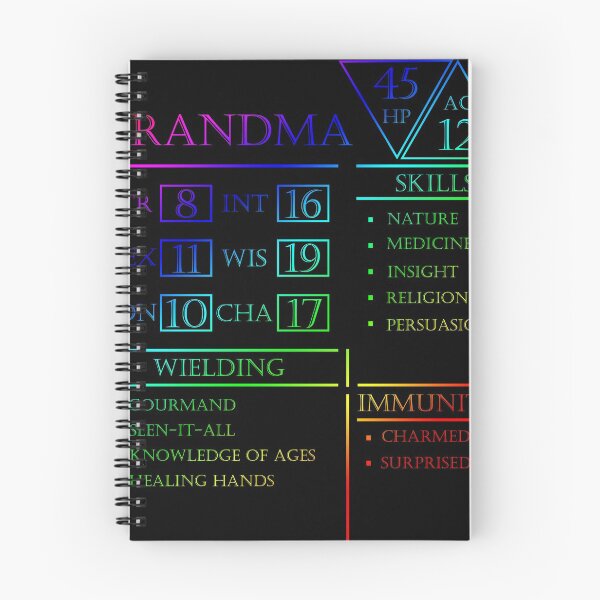 Item preview, Grandma Stats - Character Sheet - Rainbow designed and sold by EchoTheBard.