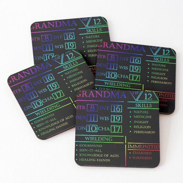 Item preview, Grandma Stats - Character Sheet - Rainbow designed and sold by EchoTheBard.