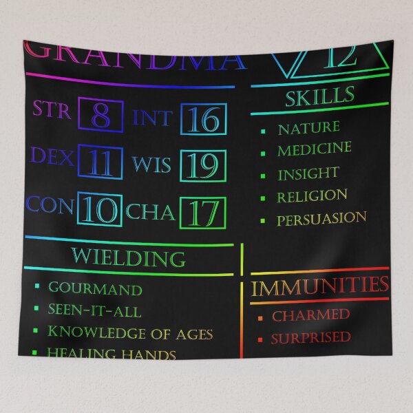 Item preview, Grandma Stats - Character Sheet - Rainbow designed and sold by EchoTheBard.