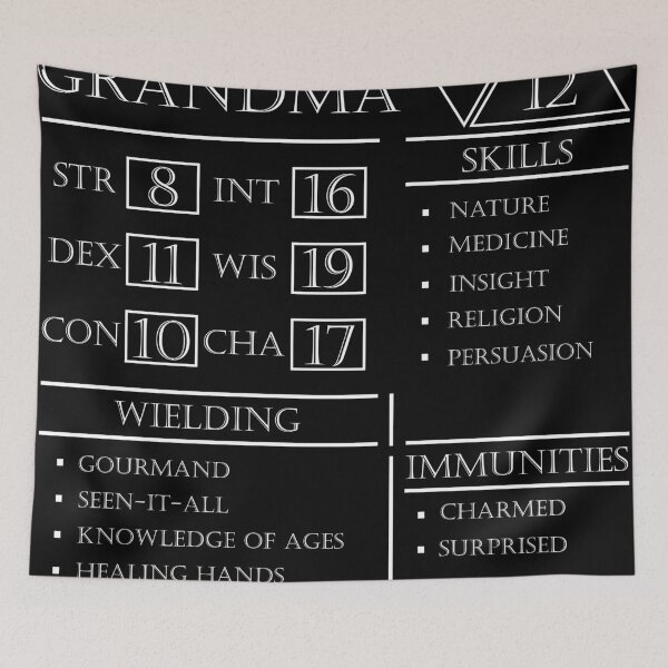 Item preview, Grandma Stats - Character Sheet - White designed and sold by EchoTheBard.