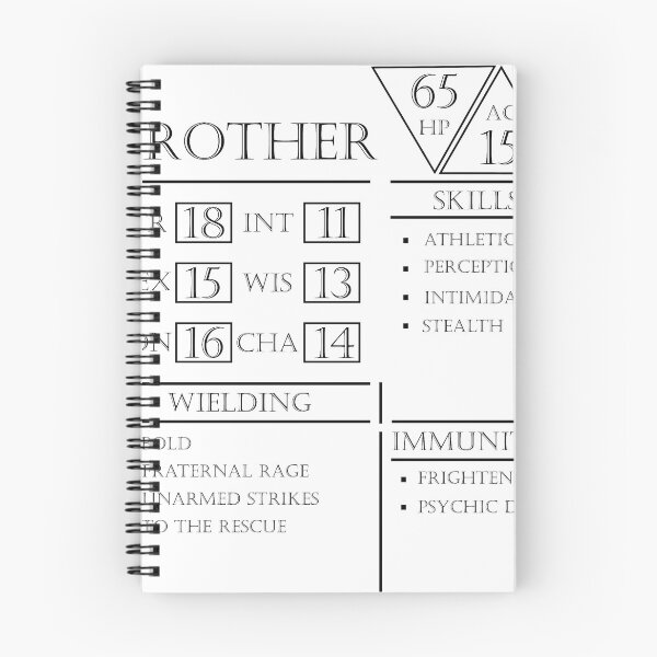 Item preview, Brother Stats - Character Sheet - Black designed and sold by EchoTheBard.