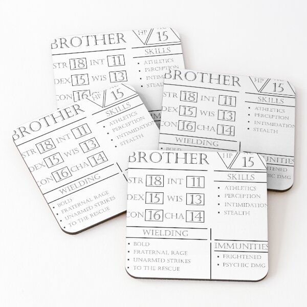 Item preview, Brother Stats - Character Sheet - Black designed and sold by EchoTheBard.