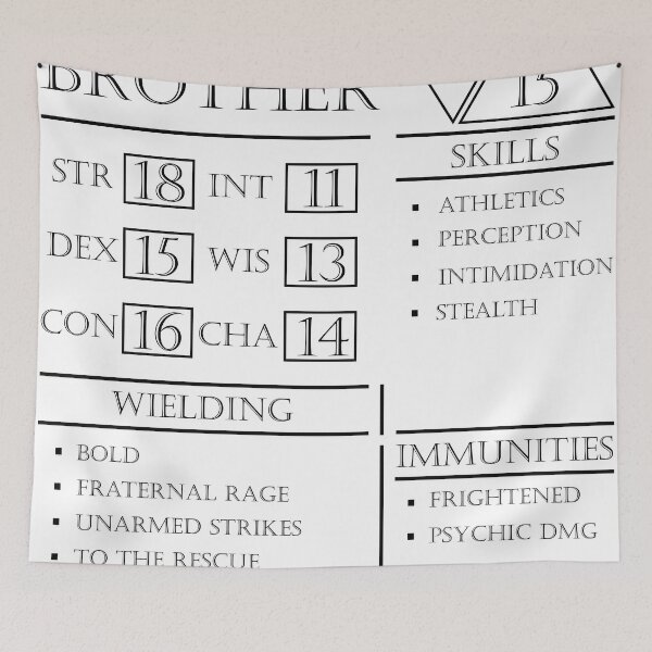 Item preview, Brother Stats - Character Sheet - Black designed and sold by EchoTheBard.