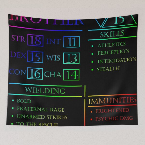 Item preview, Brother Stats - Character Sheet - Rainbow designed and sold by EchoTheBard.