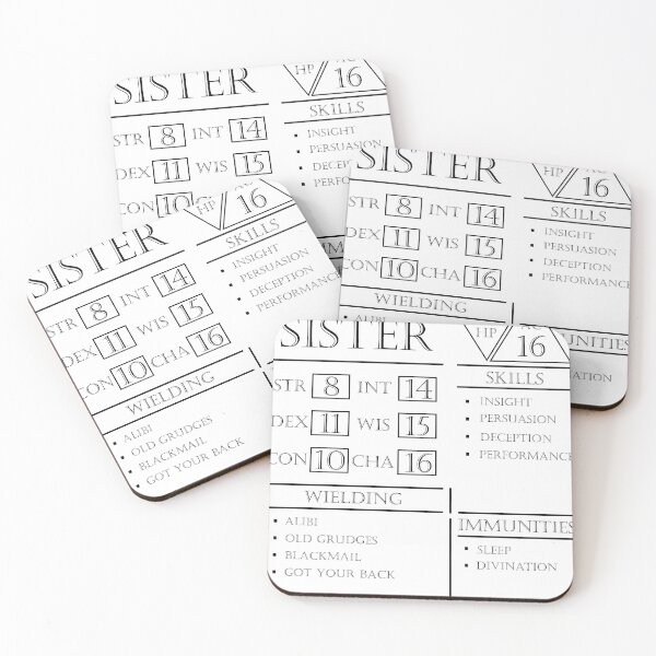 Item preview, Sister Stats - Character Sheet - Black designed and sold by EchoTheBard.