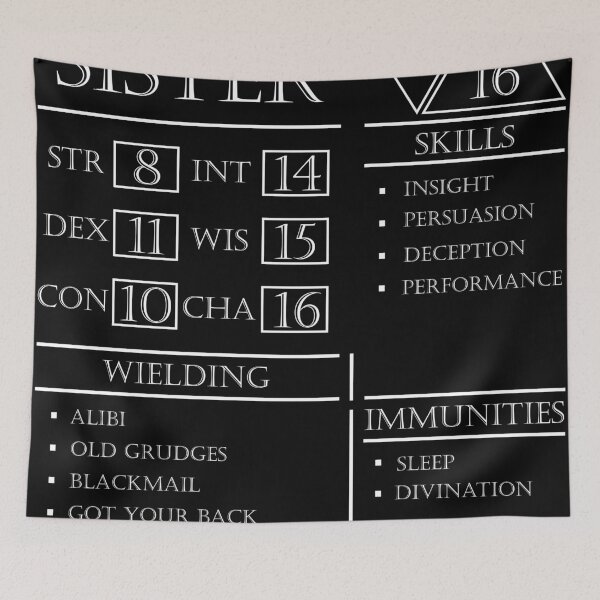 Item preview, Sister Stats - Character Sheet - White designed and sold by EchoTheBard.