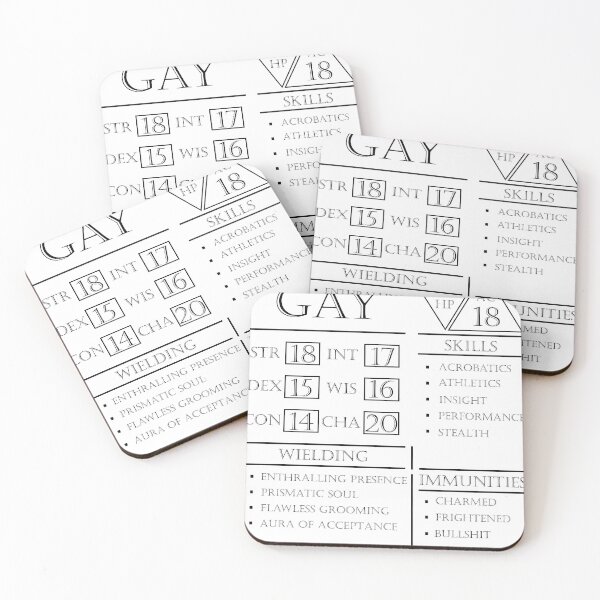 Item preview, Gay Stats - Character Sheet - Black designed and sold by EchoTheBard.