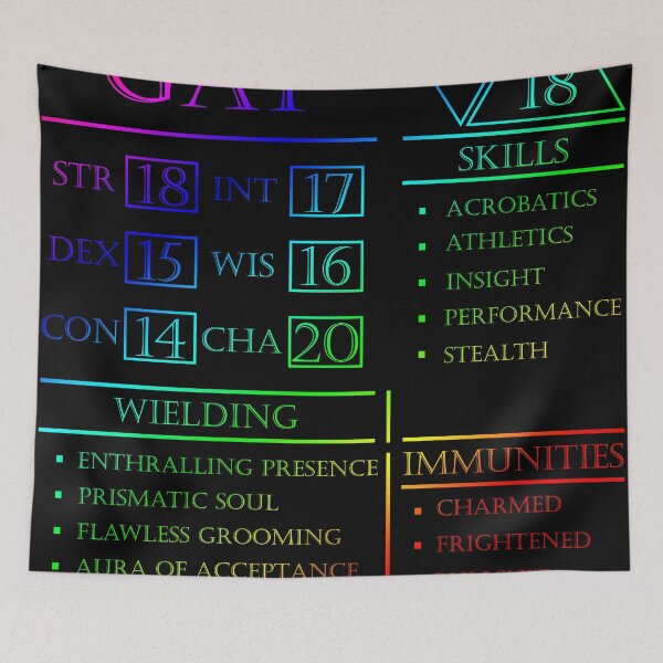 Item preview, Gay Stats - Character Sheet - Rainbow designed and sold by EchoTheBard.