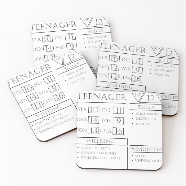 Item preview, Teenager Stats - Character Sheet - Black designed and sold by EchoTheBard.