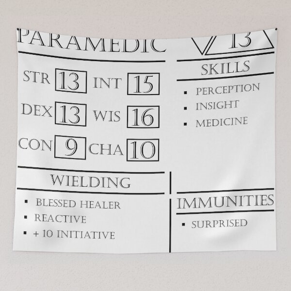 Item preview, Paramedic Stats - Character Sheet - Black designed and sold by EchoTheBard.
