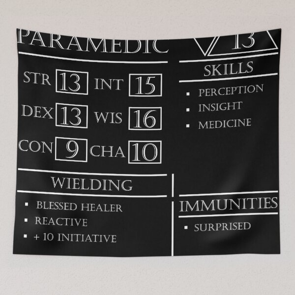 Item preview, Paramedic Stats - Character Sheet - White designed and sold by EchoTheBard.