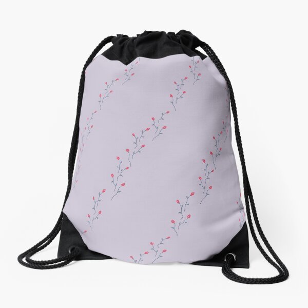Tiny redrosebuds light lilac Drawstring Bag