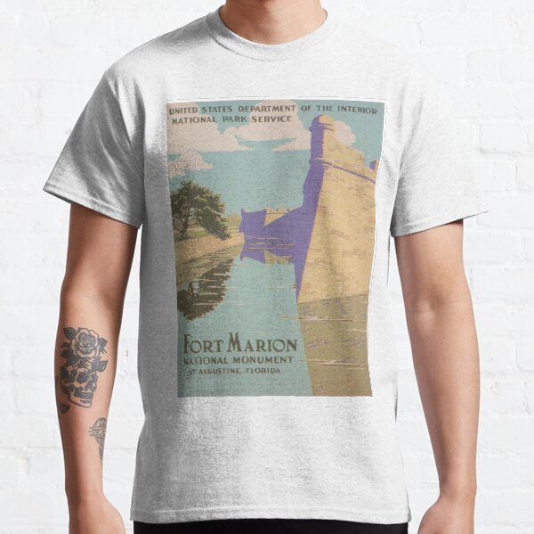 Item preview, Fort Marion National Monument Vintage Travel Poster designed and sold by vintagevivian.