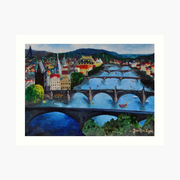 The View over Prague's Five Bridges Art Print
