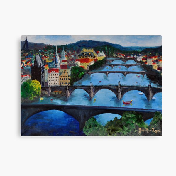 The View over Prague's Five Bridges Canvas Print