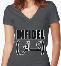 Infidel Black Women's Fitted V-Neck T-Shirt