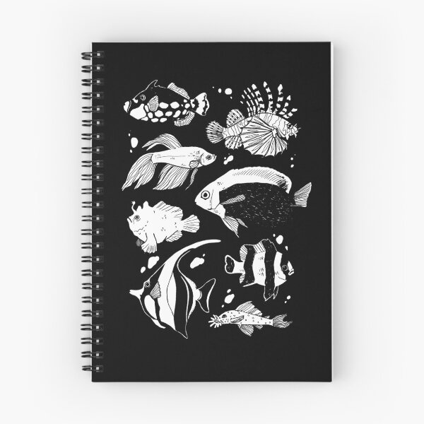 Item preview, Tropical Fish Lineart (on black) designed and sold by evekajander.