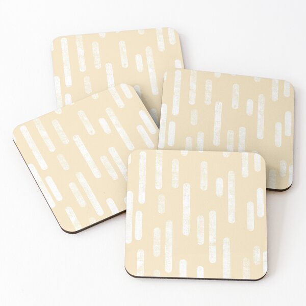 Item preview, Inky Rounded Lines Pattern | White on Pale Neutral Yellow designed and sold by itsjensworld.