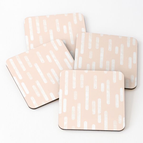 Item preview, Inky Rounded Lines Pattern | White on Peach/Apricot designed and sold by itsjensworld.