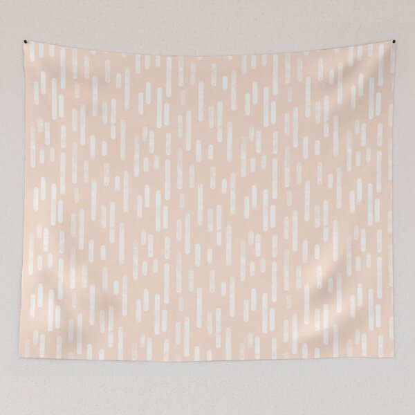 Item preview, Inky Rounded Lines Pattern | White on Peach/Apricot designed and sold by itsjensworld.