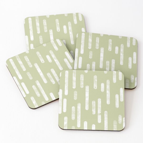 Item preview, Inky Rounded Lines Pattern | White on Pale Pistachio designed and sold by itsjensworld.