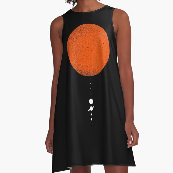 Minimales Sonnensystem A-Linien Kleid