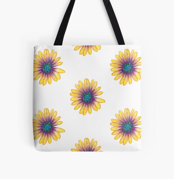 Yellow Flower All Over Print Tote Bag