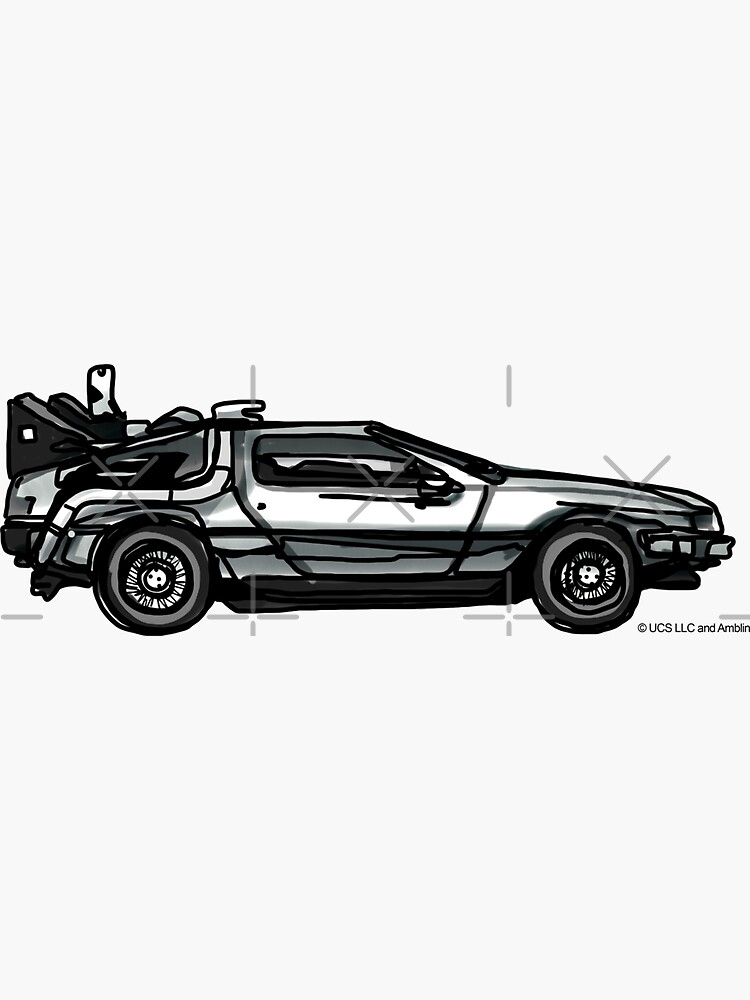 Back to the Future Time Machine: DeLorean Side Profile by sketchNkustom