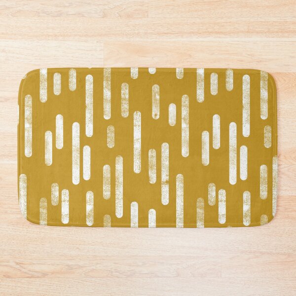 Item preview, Inky Rounded Lines Pattern | White on Old Gold designed and sold by itsjensworld.