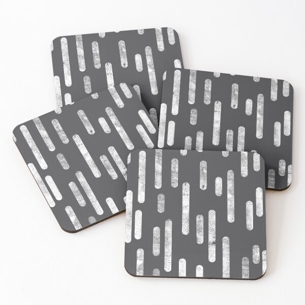 Item preview, Inky Rounded Lines Pattern | White on Graphite designed and sold by itsjensworld.