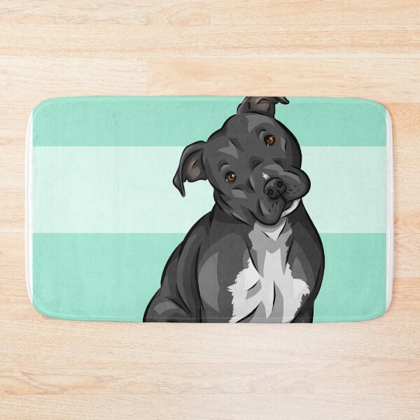 Aperçu de l'œuvre Pitbull mignon | Art de chien mignon | Fond bleu créée et vendue par shirinsart.