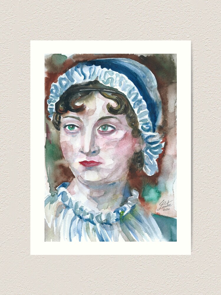 Jane Austen Watercolor Portrait 2 Art Print By Lautir Redbubble