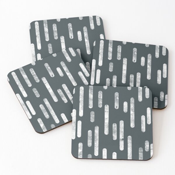 Item preview, Inky Rounded Lines Pattern | White on Dark Gray-Green designed and sold by itsjensworld.