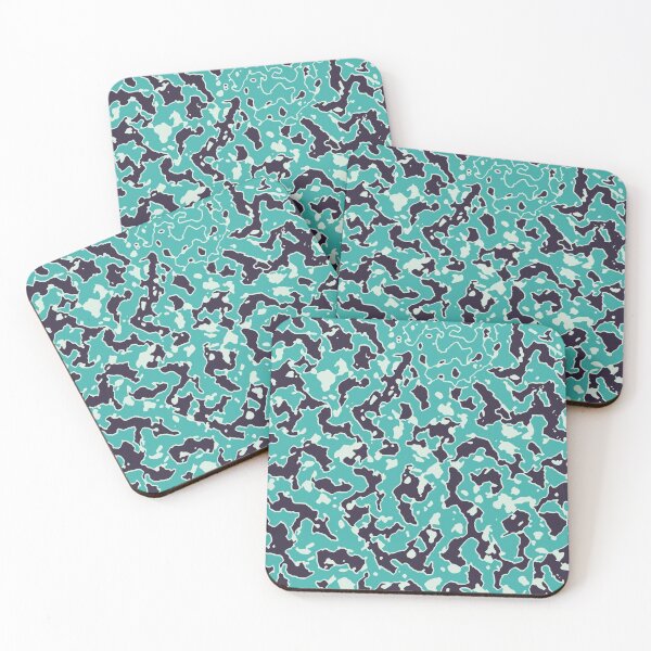 Item preview, Mint Green Camouflage Palette Knife Patterns in Mint Green Shades designed and sold by ShopieHome.