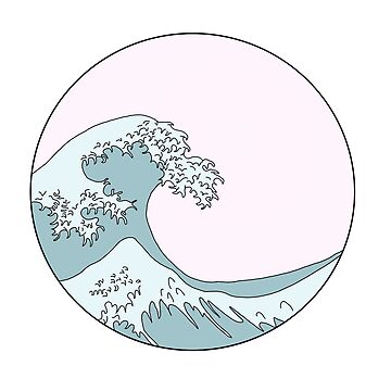 Artwork thumbnail, Aesthetic blue big wave by Pastel-PaletteD