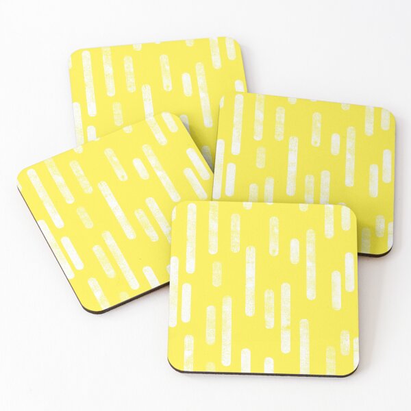 Item preview, Inky Rounded Lines Pattern | White on Bright Yellow designed and sold by itsjensworld.
