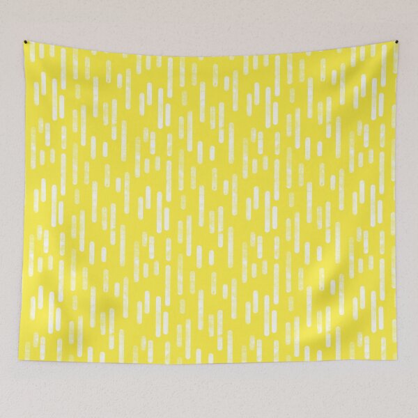 Item preview, Inky Rounded Lines Pattern | White on Bright Yellow designed and sold by itsjensworld.