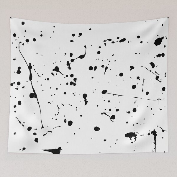 Item preview, Abstract black ink blot pattern on white background designed and sold by designer437.