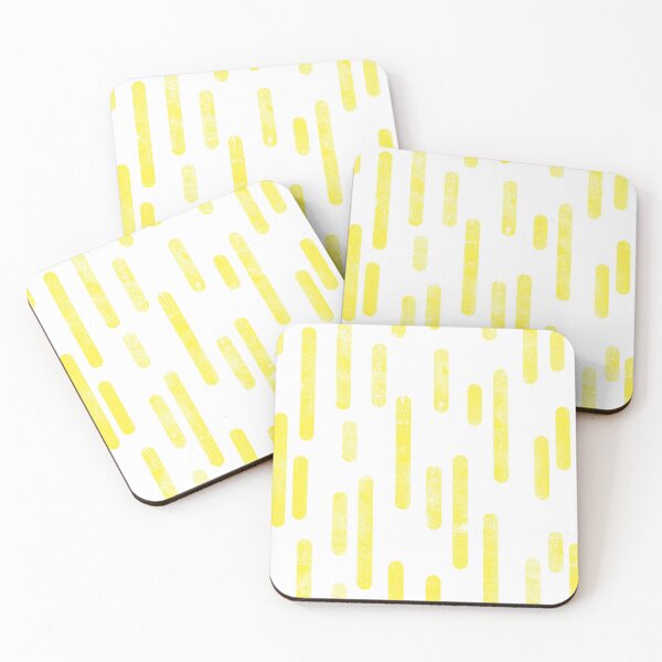 Item preview, Inky Rounded Lines Pattern | Bright Yellow on White designed and sold by itsjensworld.