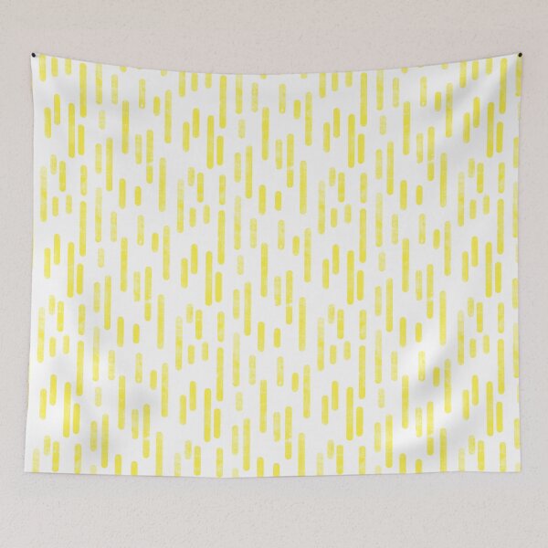 Item preview, Inky Rounded Lines Pattern | Bright Yellow on White designed and sold by itsjensworld.