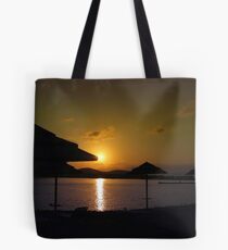 Beach Umbrellas at Sunrise Tote Bag