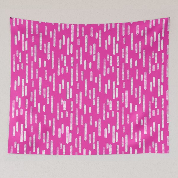 Item preview, Inky Rounded Lines Pattern | White on Bright Pink designed and sold by itsjensworld.