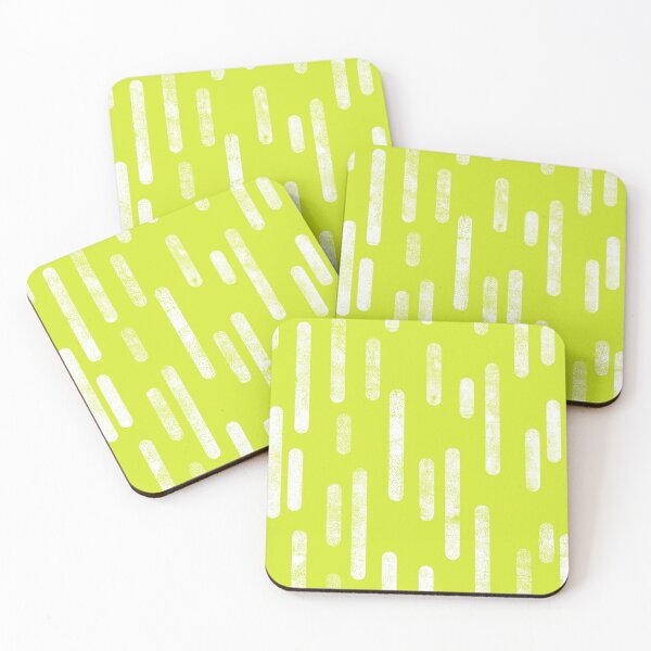 Item preview, Inky Rounded Lines Pattern | White on Bright Lime Green designed and sold by itsjensworld.